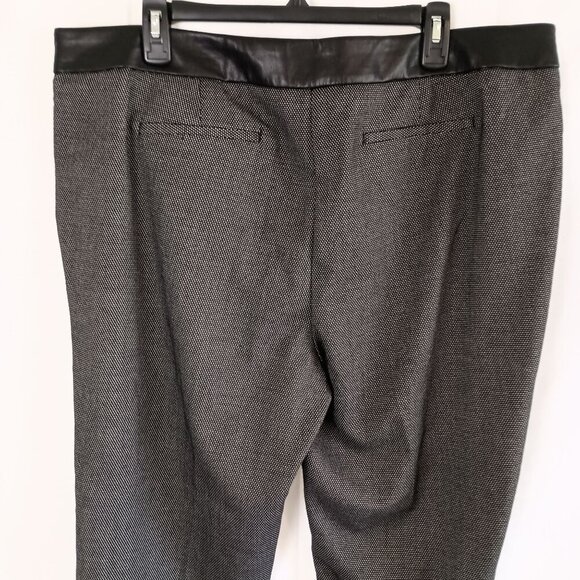 Worthington Black High Rise Split Hem Ankle Pants with Faux Leather Trim 18 - Picture 5 of 10